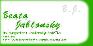 beata jablonsky business card